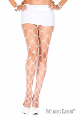 Big Multinet Pantyhose White