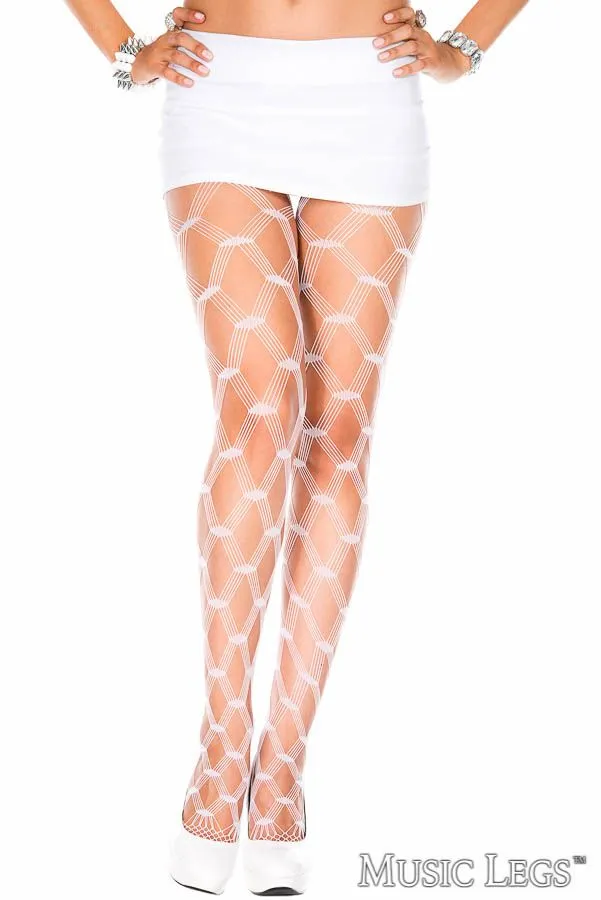 Big Multinet Pantyhose White
