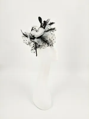 Black and White Polka Dot Fascinator