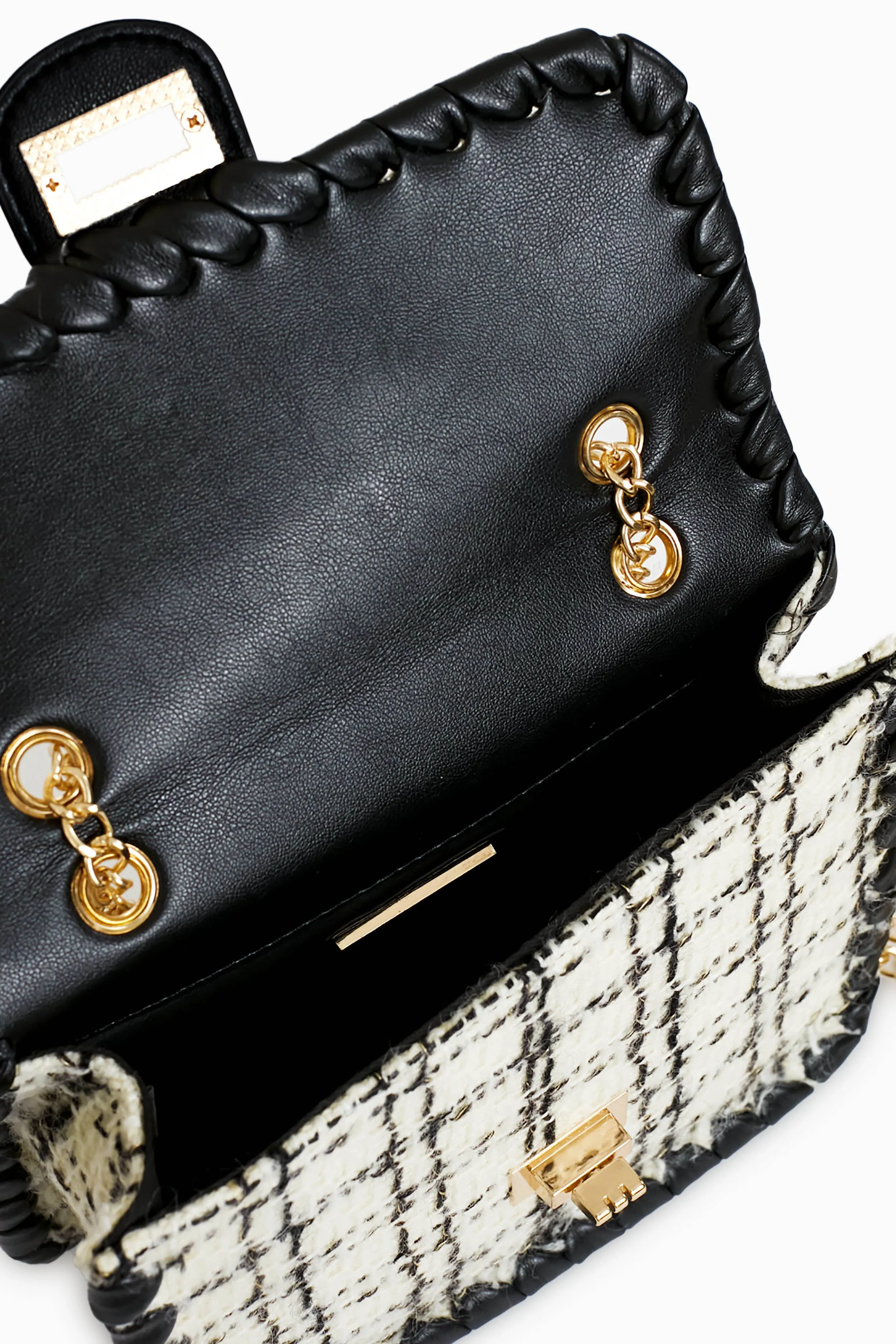 Black and White Tweed Marjorie Bag