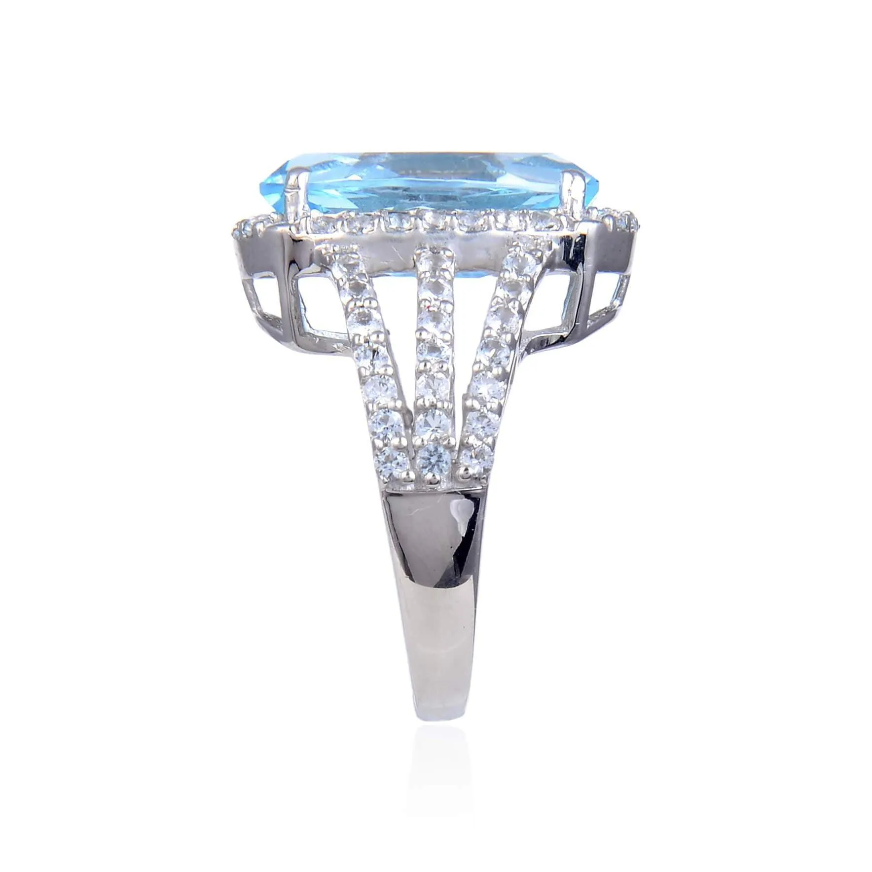 Blue Topaz Cushion Statement Ring