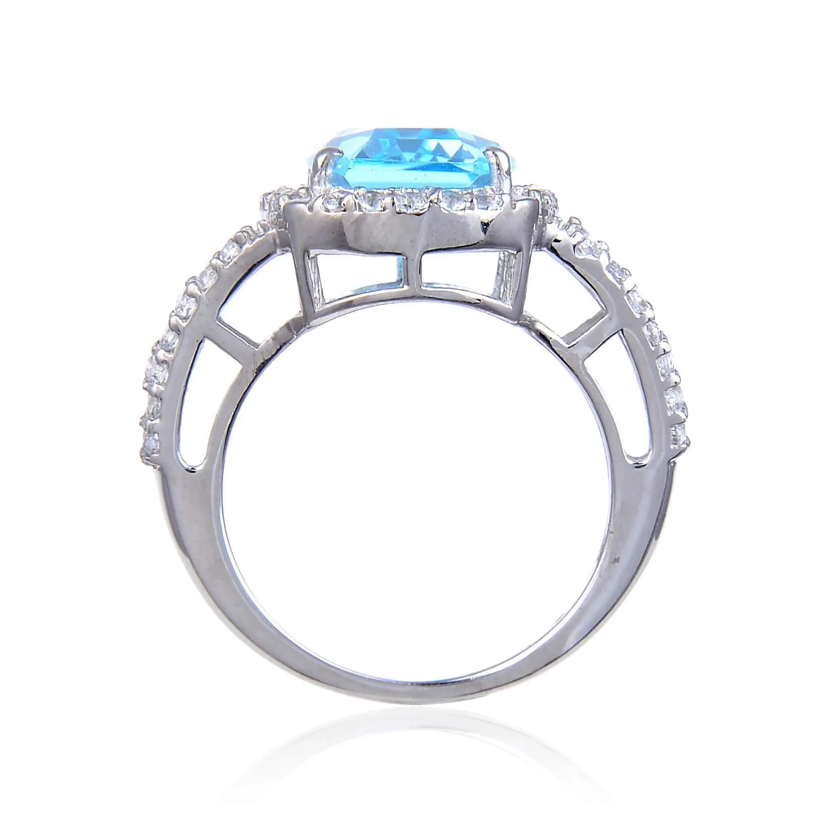 Blue Topaz Cushion Statement Ring