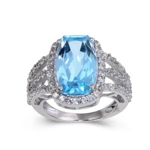 Blue Topaz Cushion Statement Ring