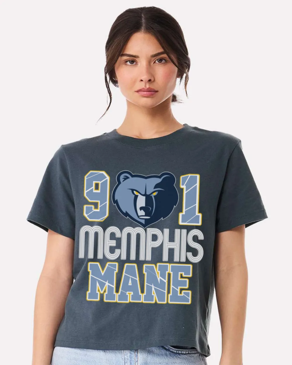 Boxy Crop 901 Memphis Mane/ Grizzlies Crop - Classy Cropped Tee/ Spirit Drop /Memphis Basketball