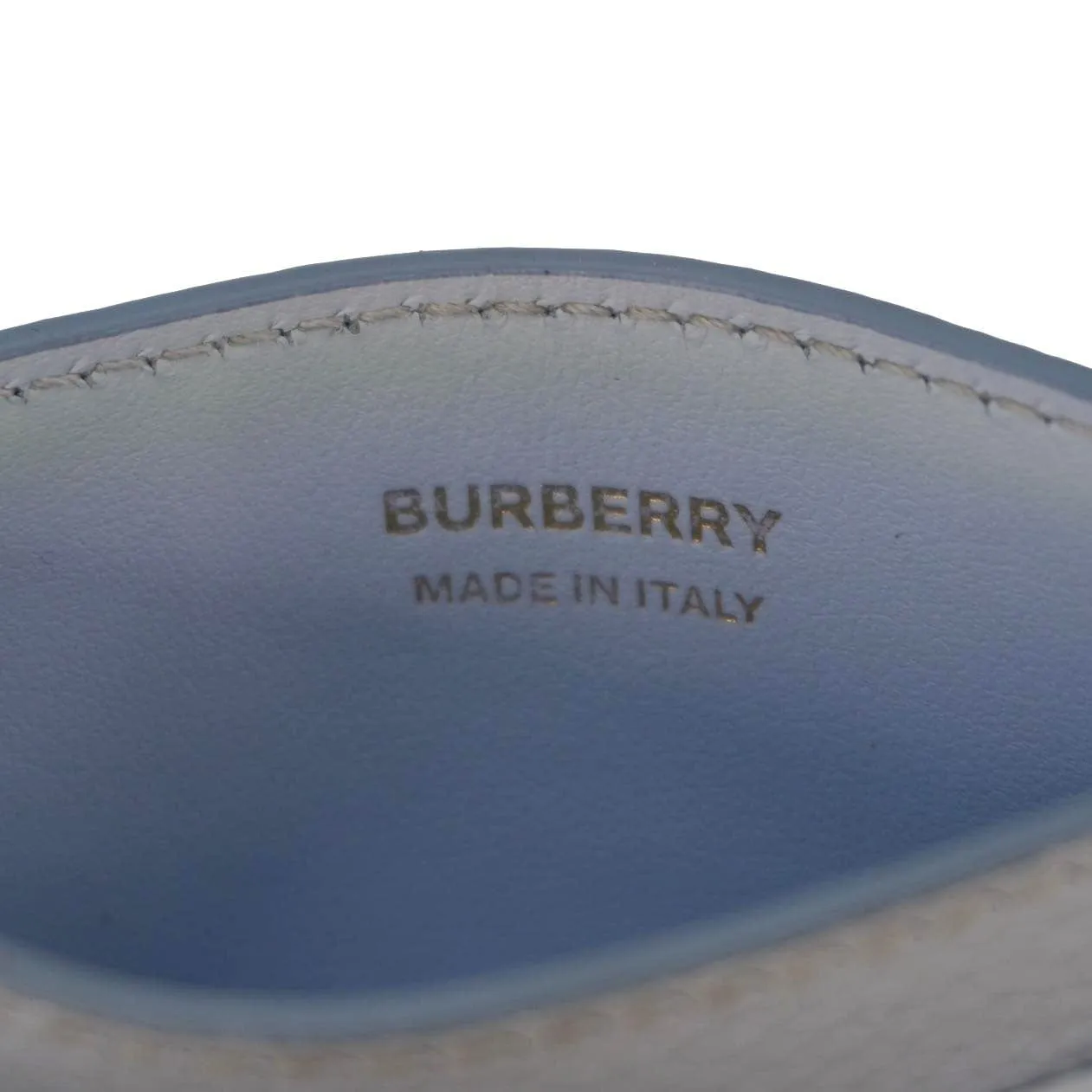 BURBERRY TB Leather Card Holder Light Blue