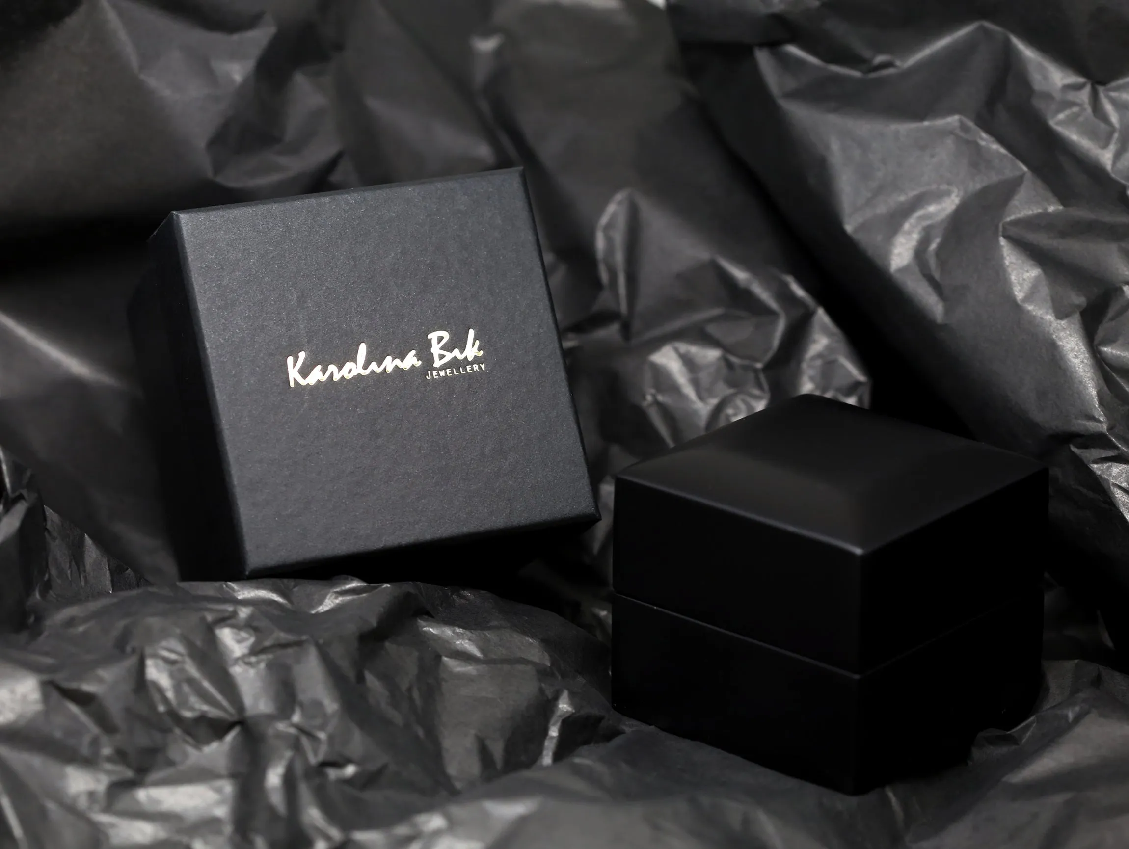Carved in the Rock 14k yellow gold signet with black diamond