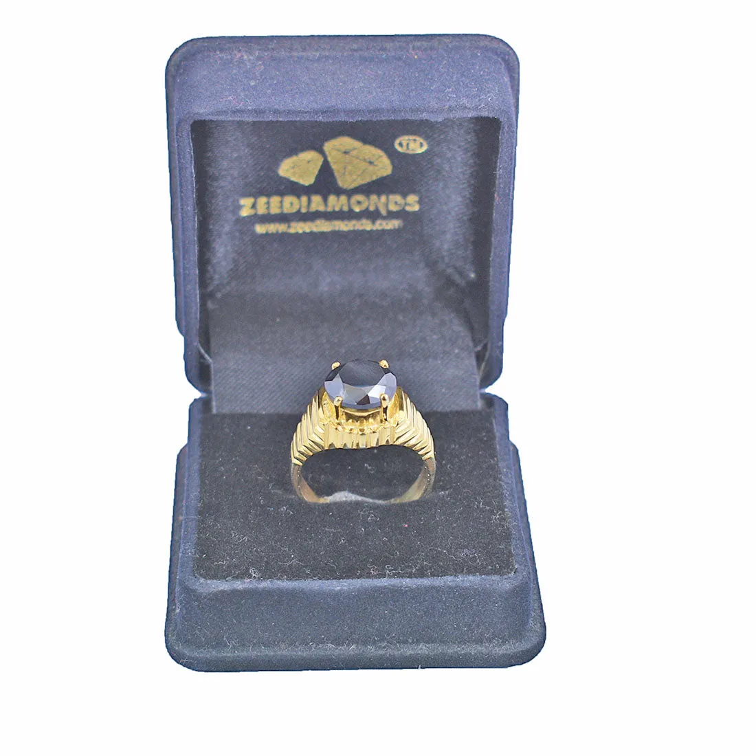 Certified 3 Ct Black Diamond Engagement Men's Ring In 925 Silver with Yellow Finish! Great Brilliance & Very Elegant