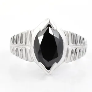 Certified 5 Ct Marquise Shape Black Diamond Solitaire Ring in 925 Silver! Amazing Collection & Great Shine