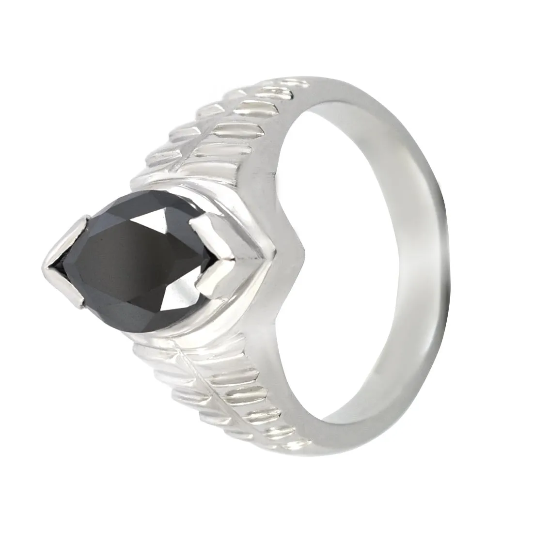 Certified 5 Ct Marquise Shape Black Diamond Solitaire Ring in 925 Silver! Amazing Collection & Great Shine