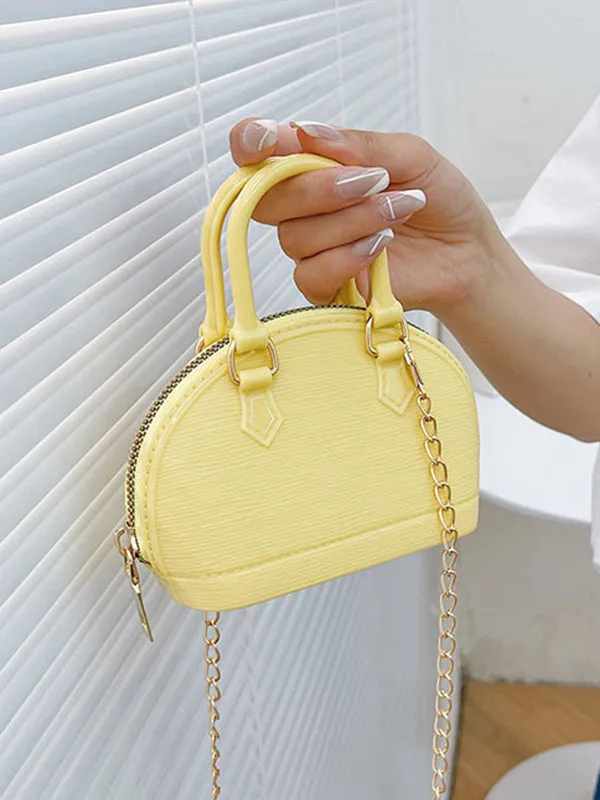 Chains Geometric Zipper Crossbody Bags Satchels