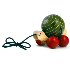Chanapatna Wooden Toy Baby Tuttu Turtle (Green Color)