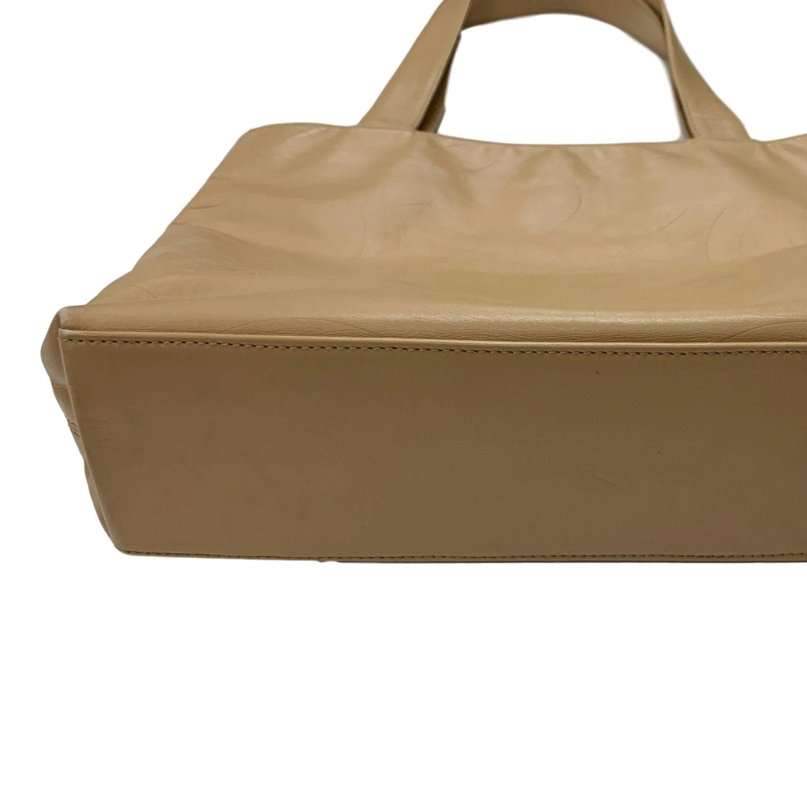Chanel Beige All Over Embossed Logo Tote