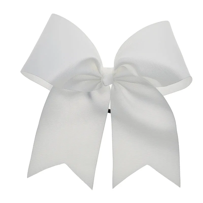 Chixx Solid Plain Basic Cheer Dance Softball Bows - White