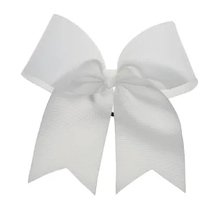 Chixx Solid Plain Basic Cheer Dance Softball Bows - White