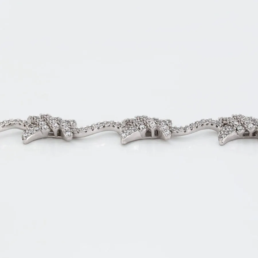 Classy Cz Diamond Barbed Wire Bracelet