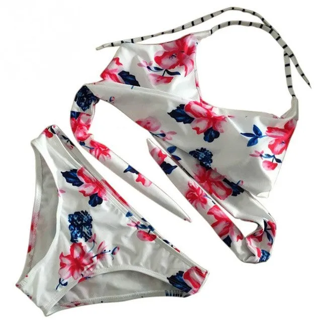Classy Floral Wrap Swimsuit