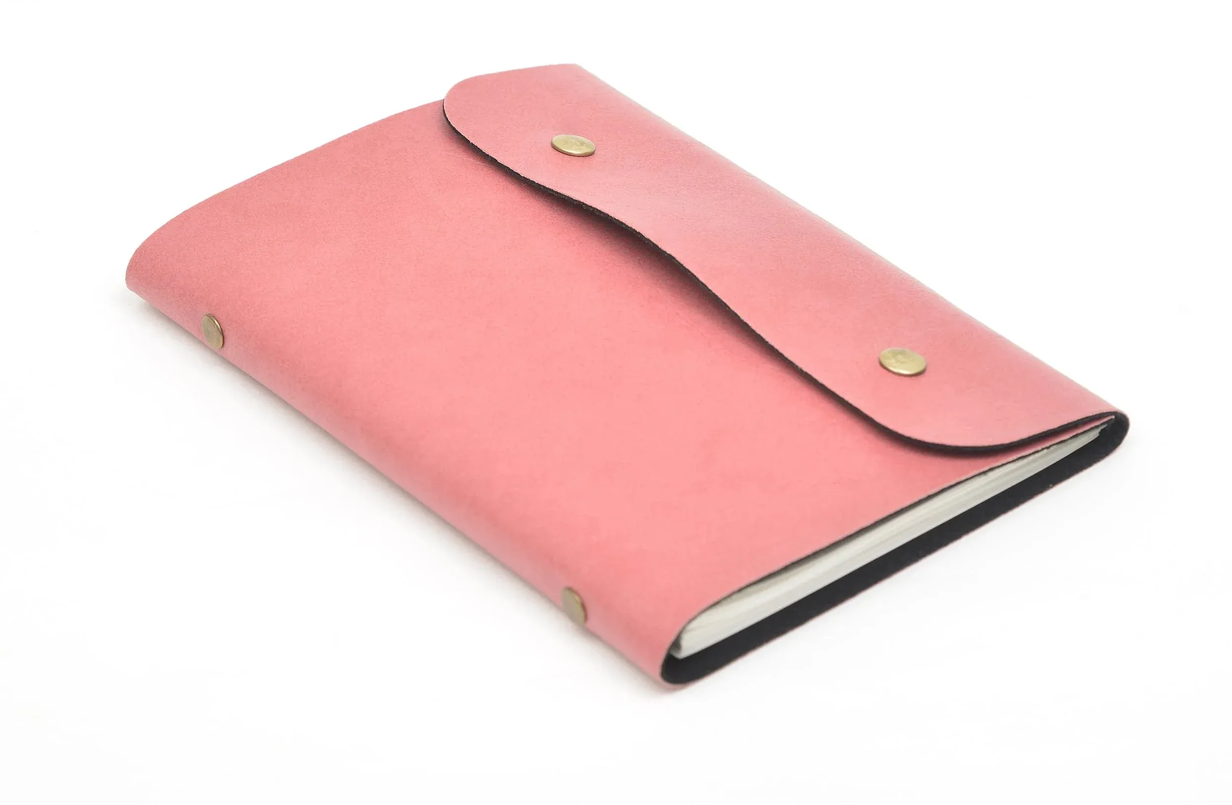 Classy Leather Customized Button Diary (Peach)