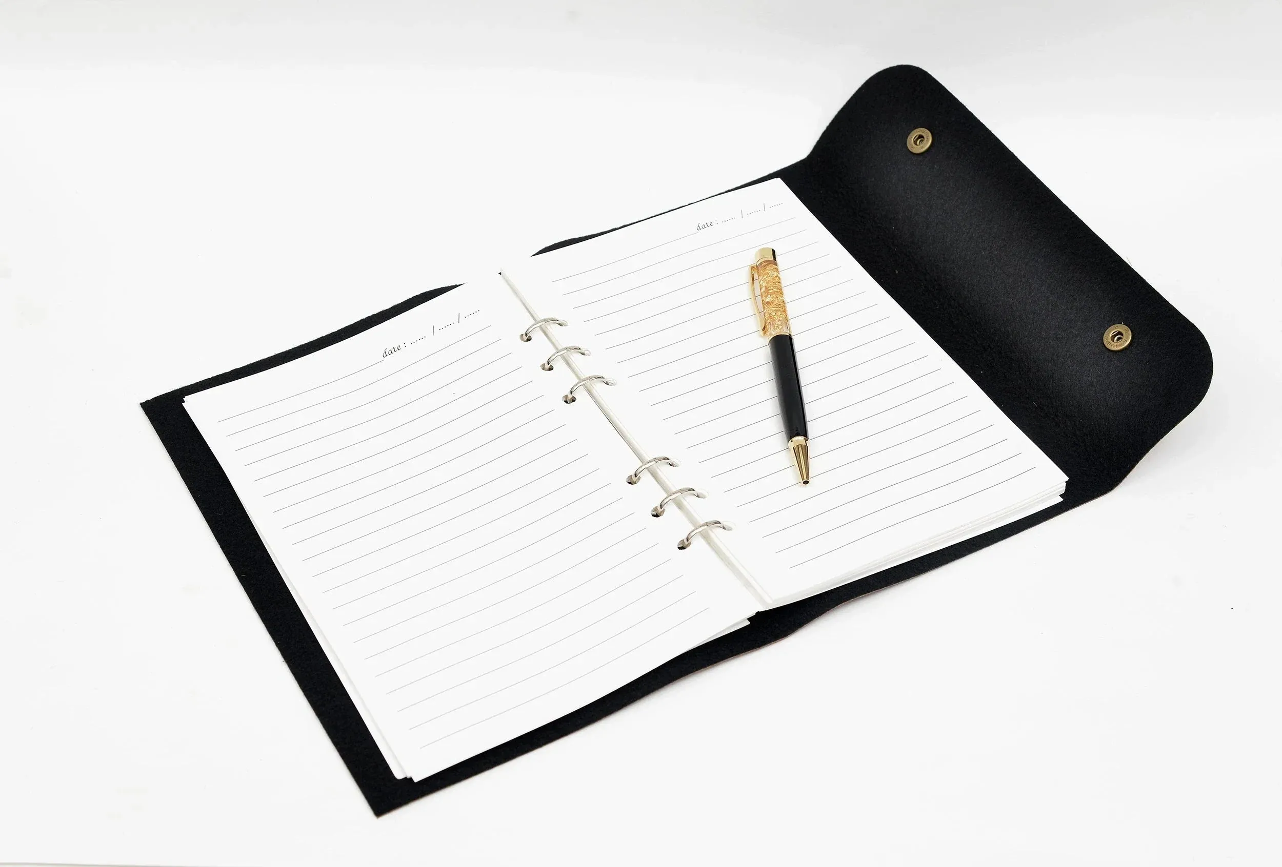 Classy Leather Customized Button Diary (Peach)