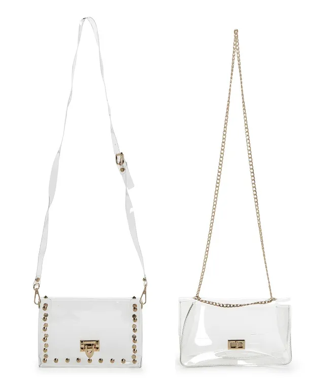 Clear Picture See Through Bags w/ Gold Hardware