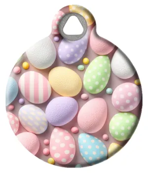 Colorful Pastel Easter Eggs Pet ID Tag