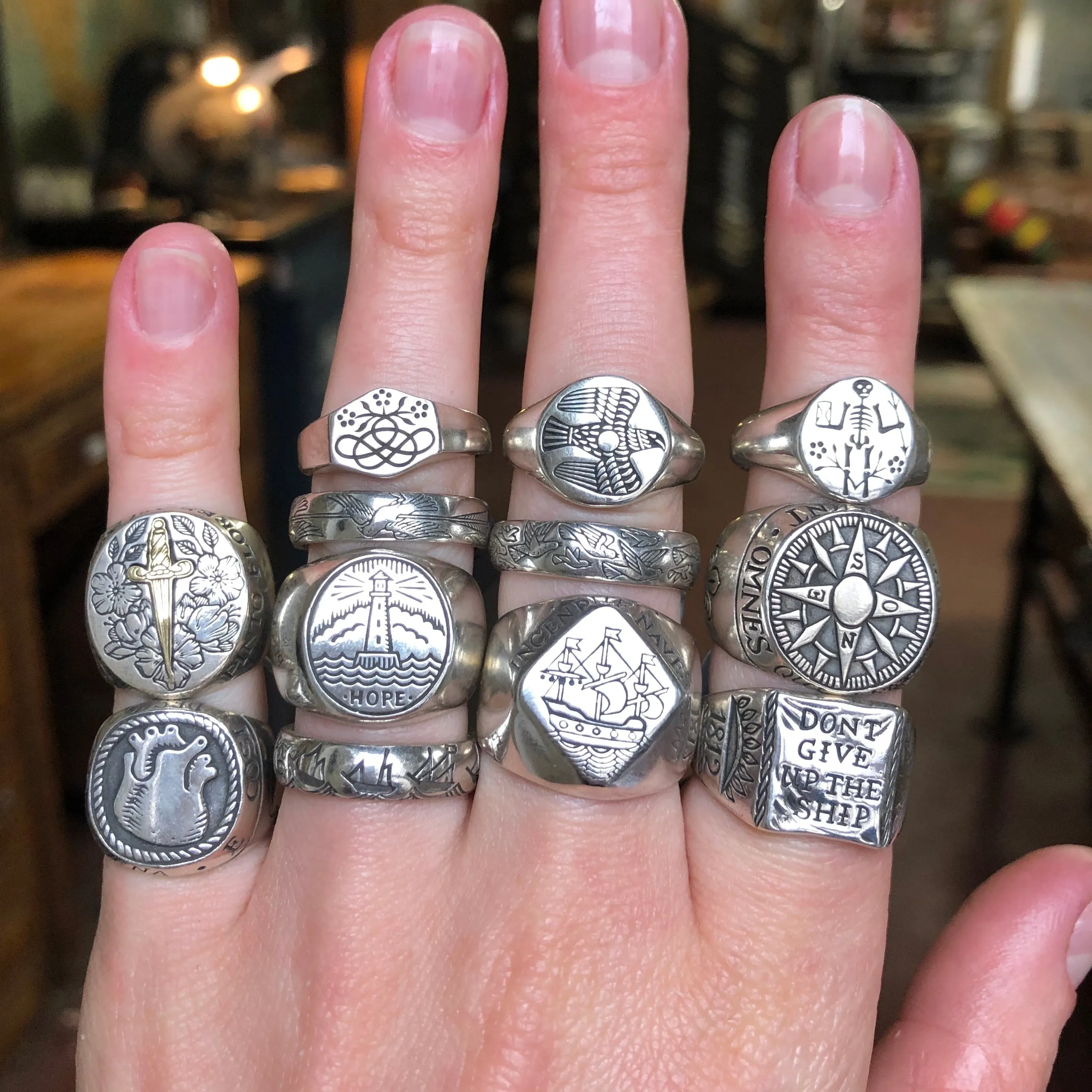Compass Signet Ring