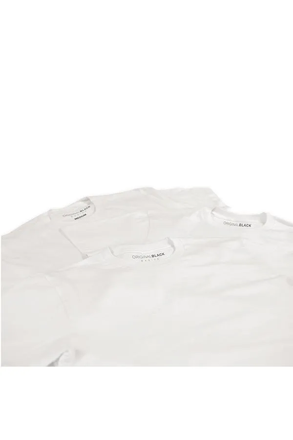 Crew Neck T-shirt 3 Pack - White