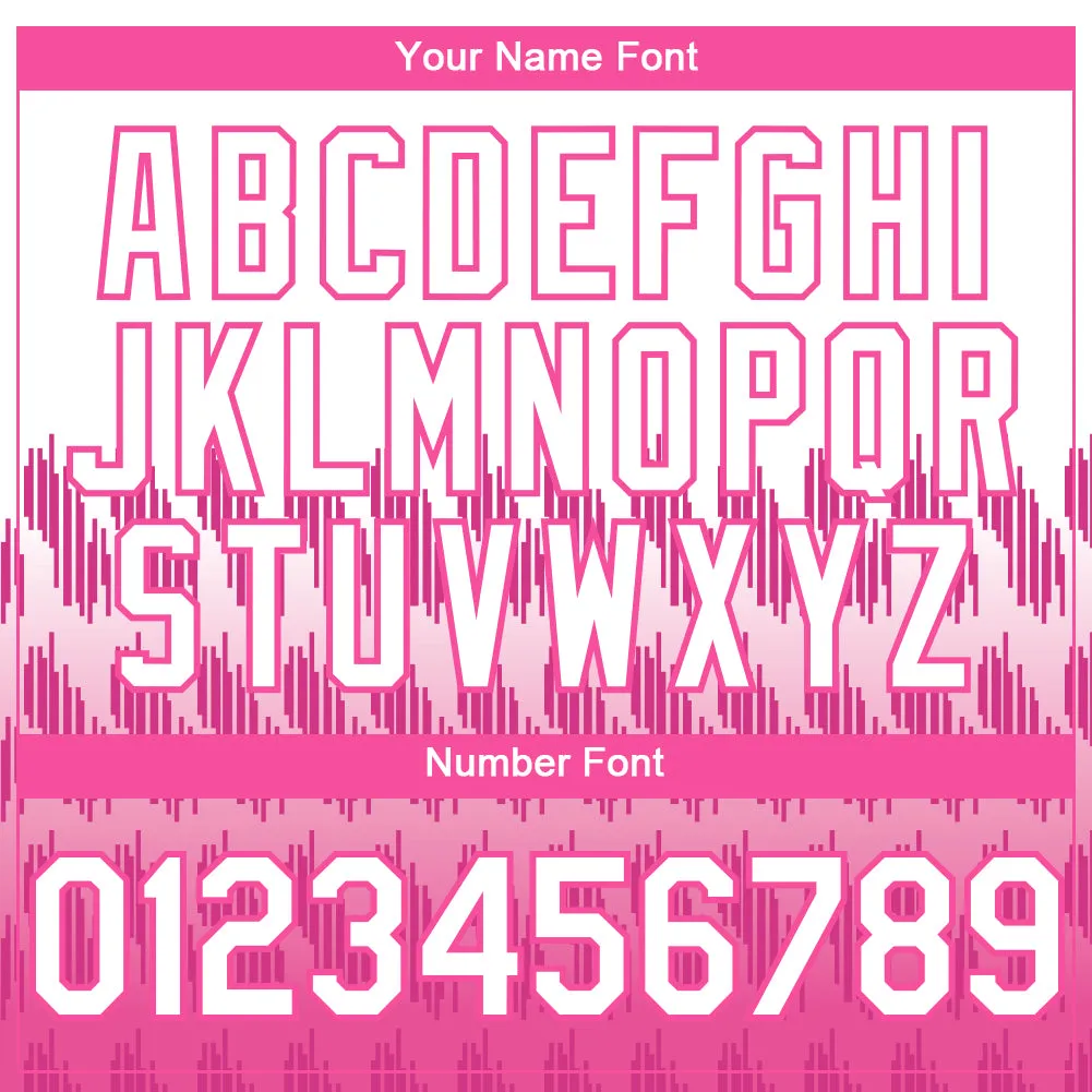 Custom White Pink 3D Pattern Design Lines Authentic Baseball Jersey