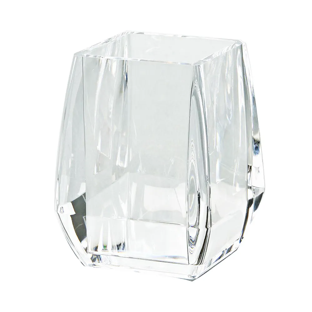 (D) Modern Clearylic Square Pencil Cup, Office Supply Organizers, Small Vase