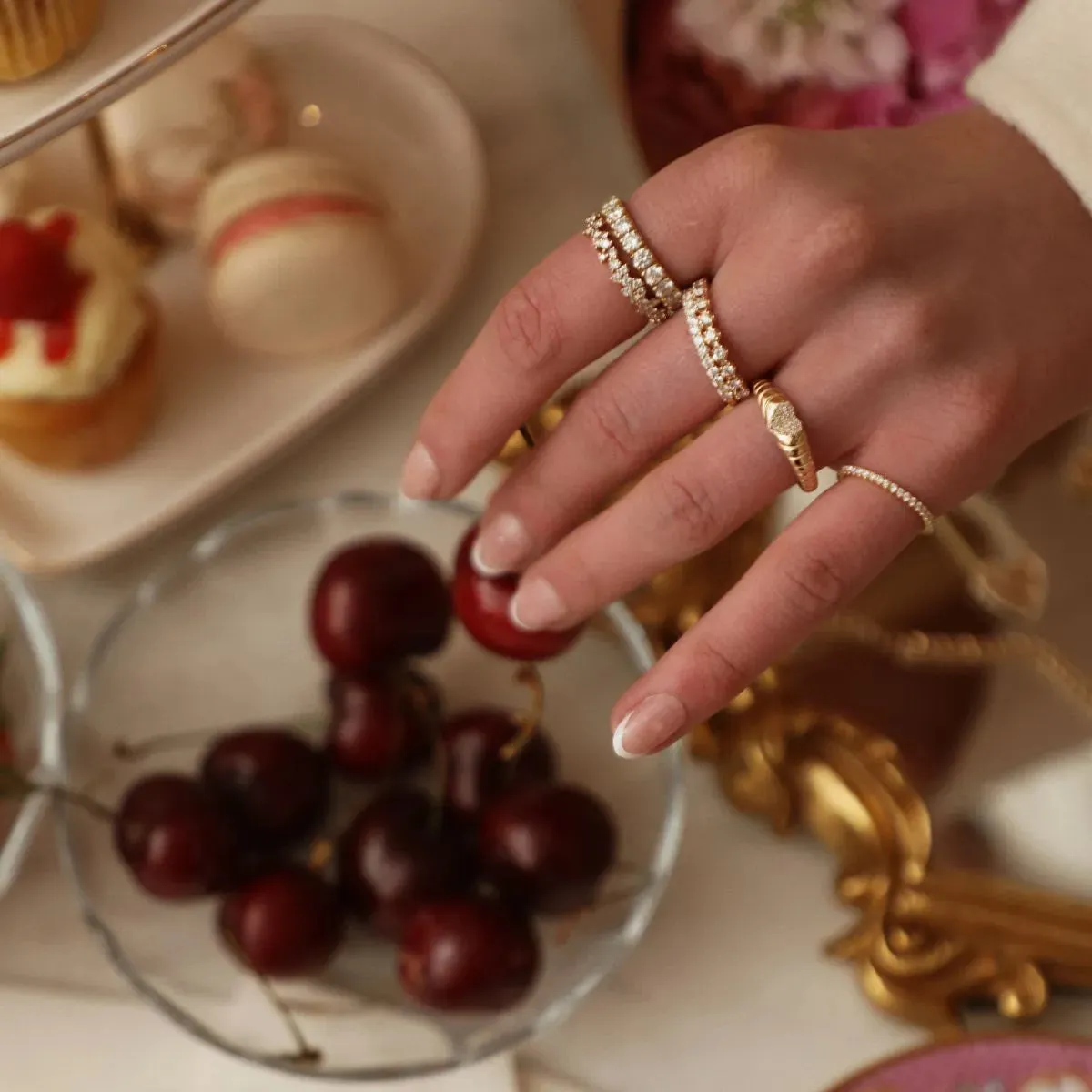 Diamond Trio Cluster Ring