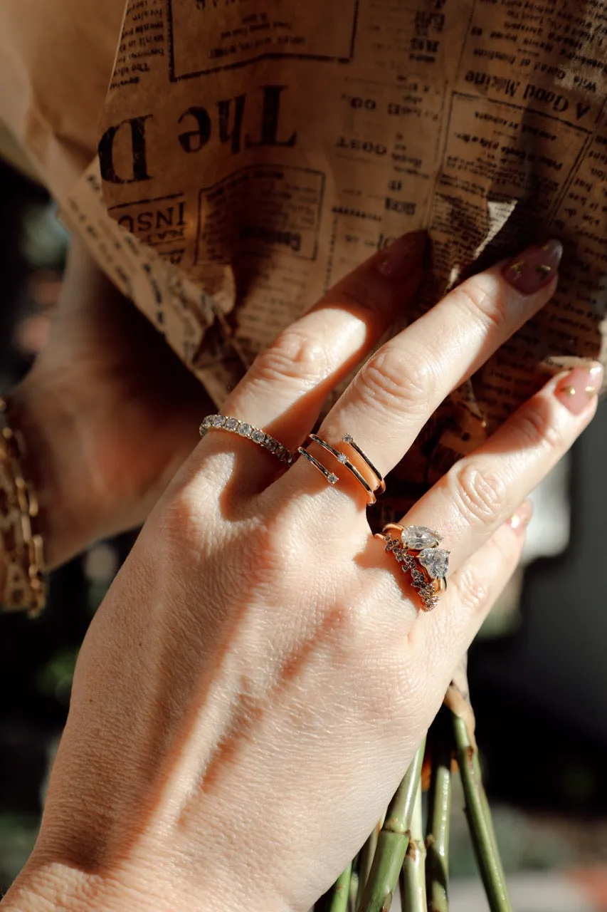 Diamond Trio Cluster Ring