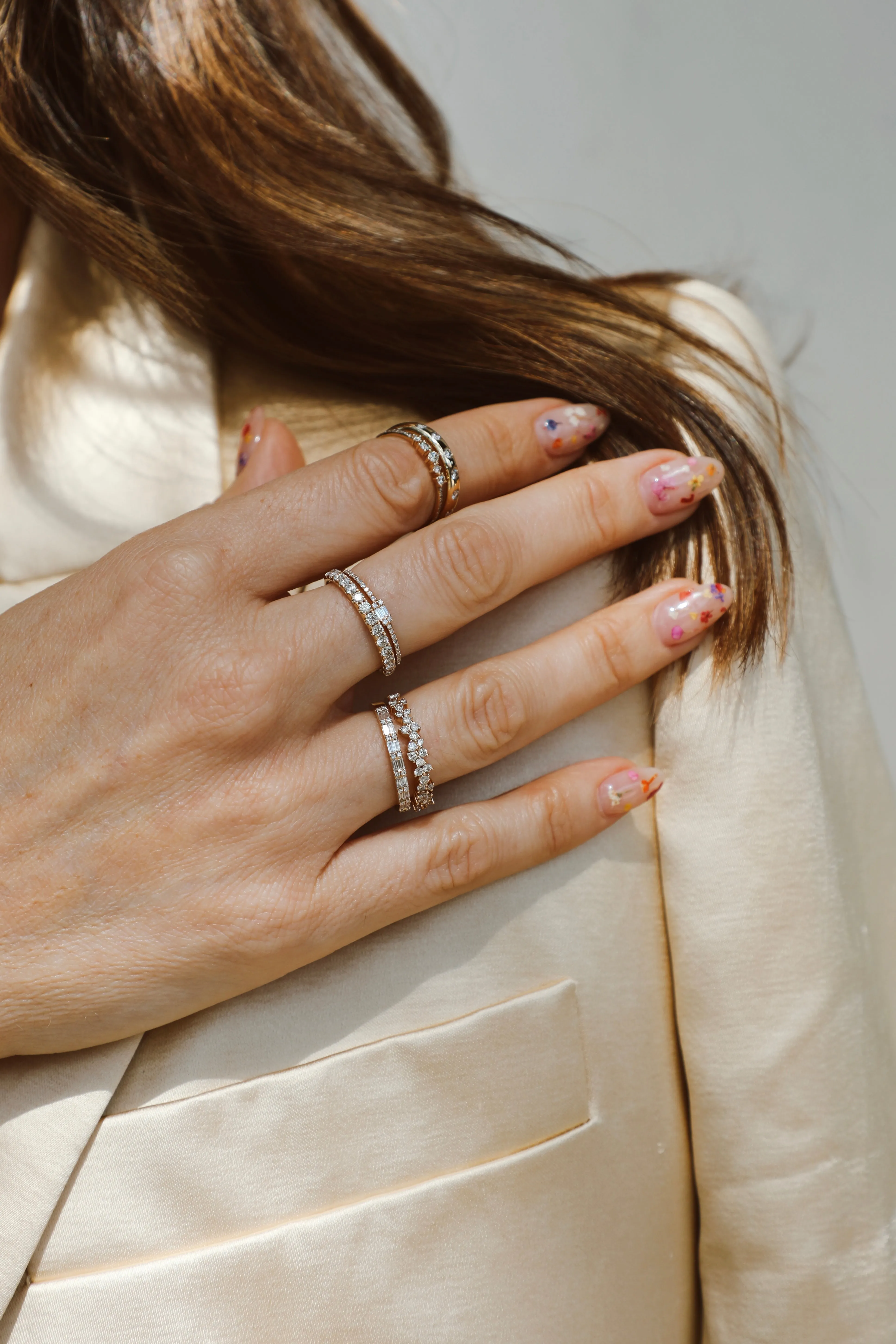 Diamond Trio Cluster Ring