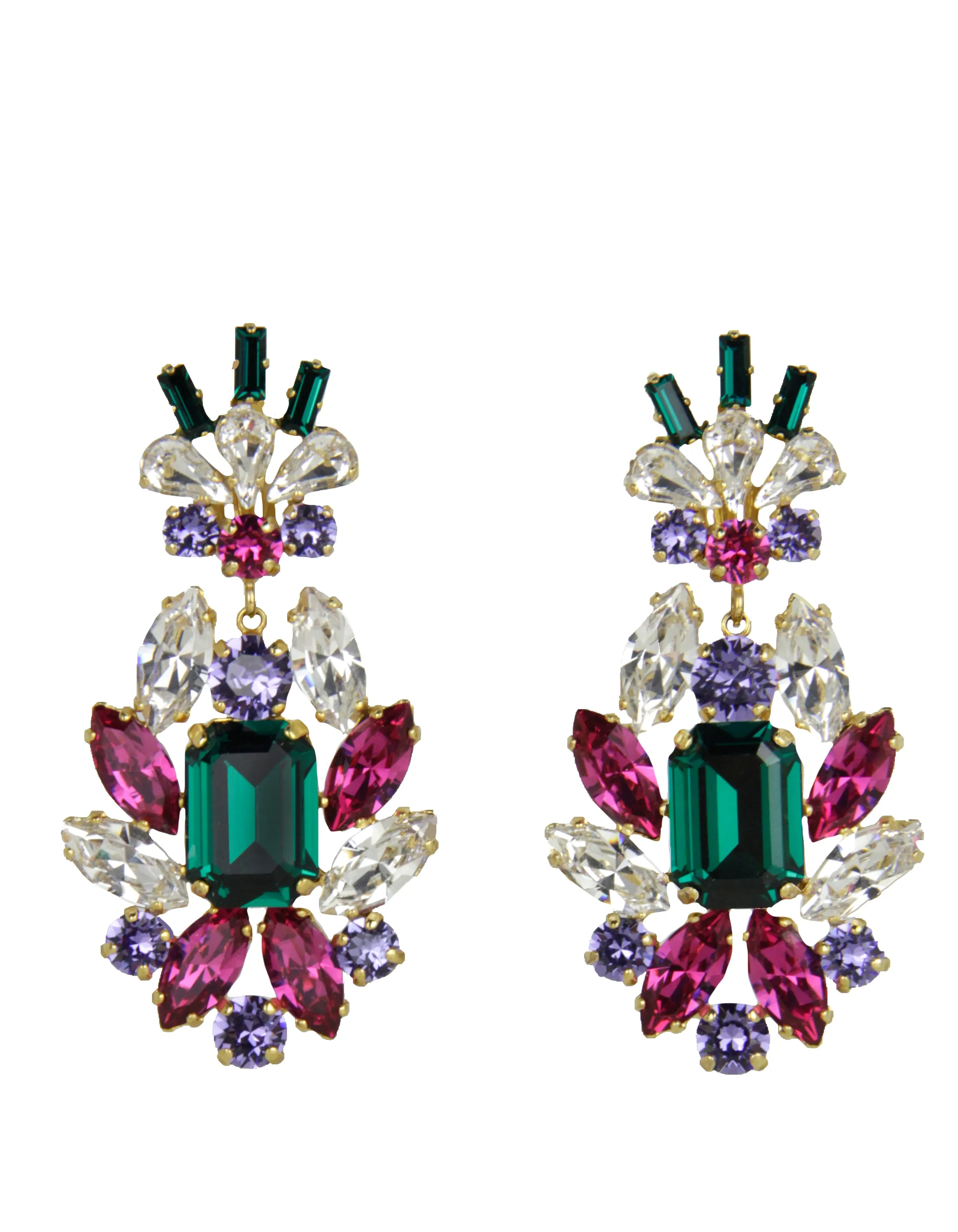 Dolce & Gabbana Multicolor Crystal Statement Earrings