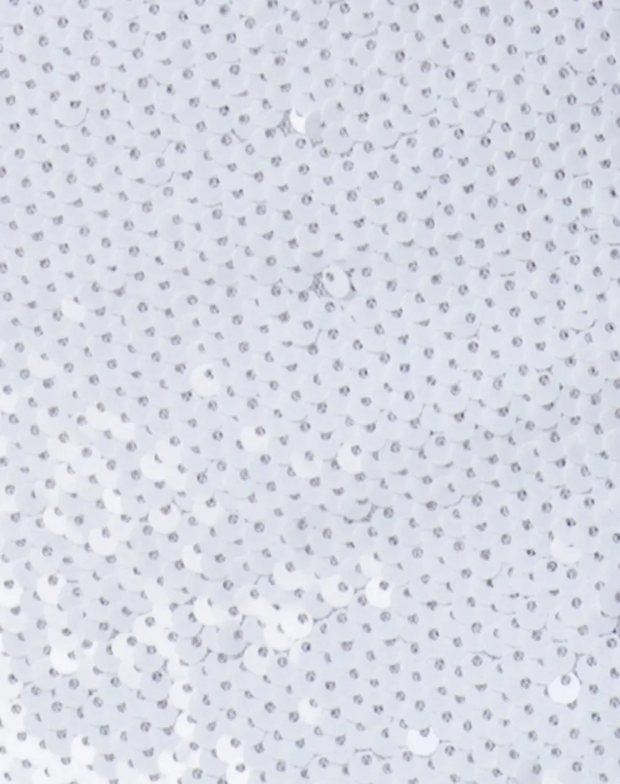 Ewi Skirt in Fishcale Sequin White Matte