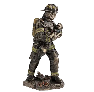 FIREFIGHTER SAVING BABY, ITEM #H0084