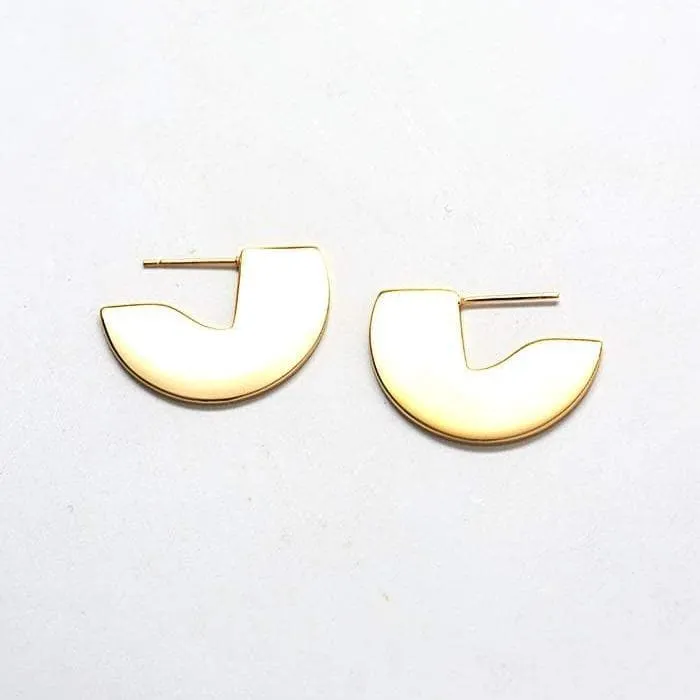 Geometric Mini Semi-Circle Stud Earrings