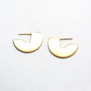 Geometric Mini Semi-Circle Stud Earrings