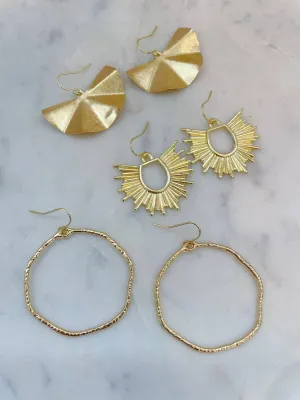 Gold Statement Earrings, Everyday Earrings