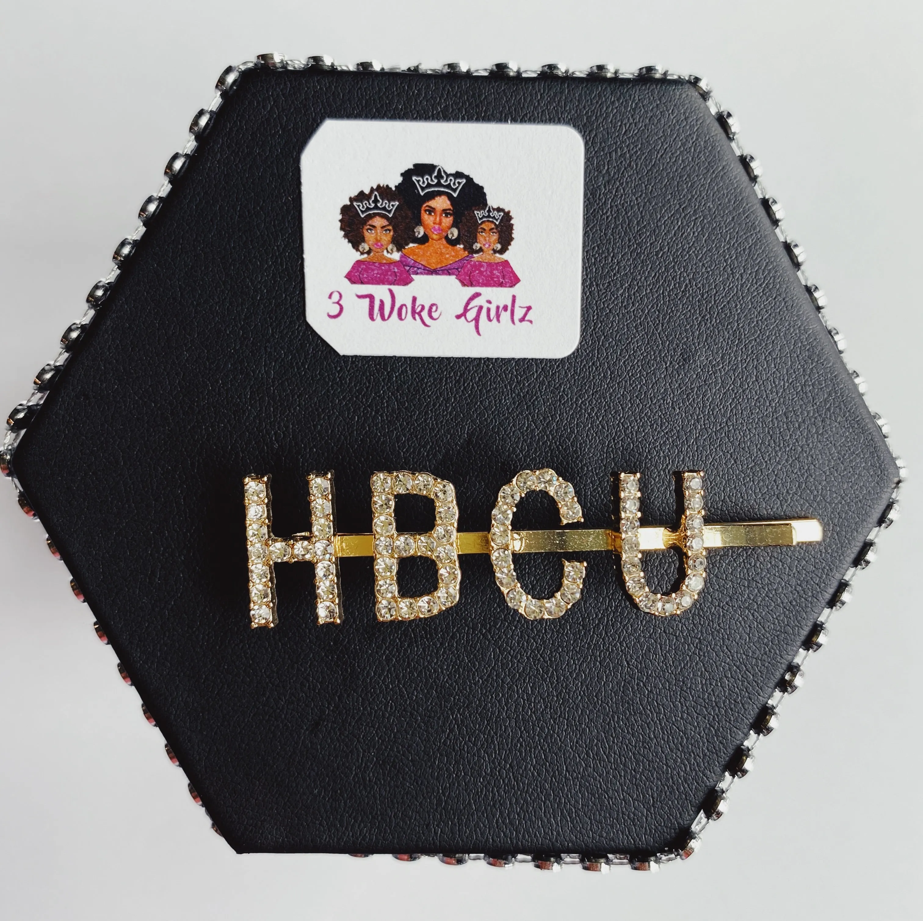 HBCU Rhinestones Word Statement Hairpin