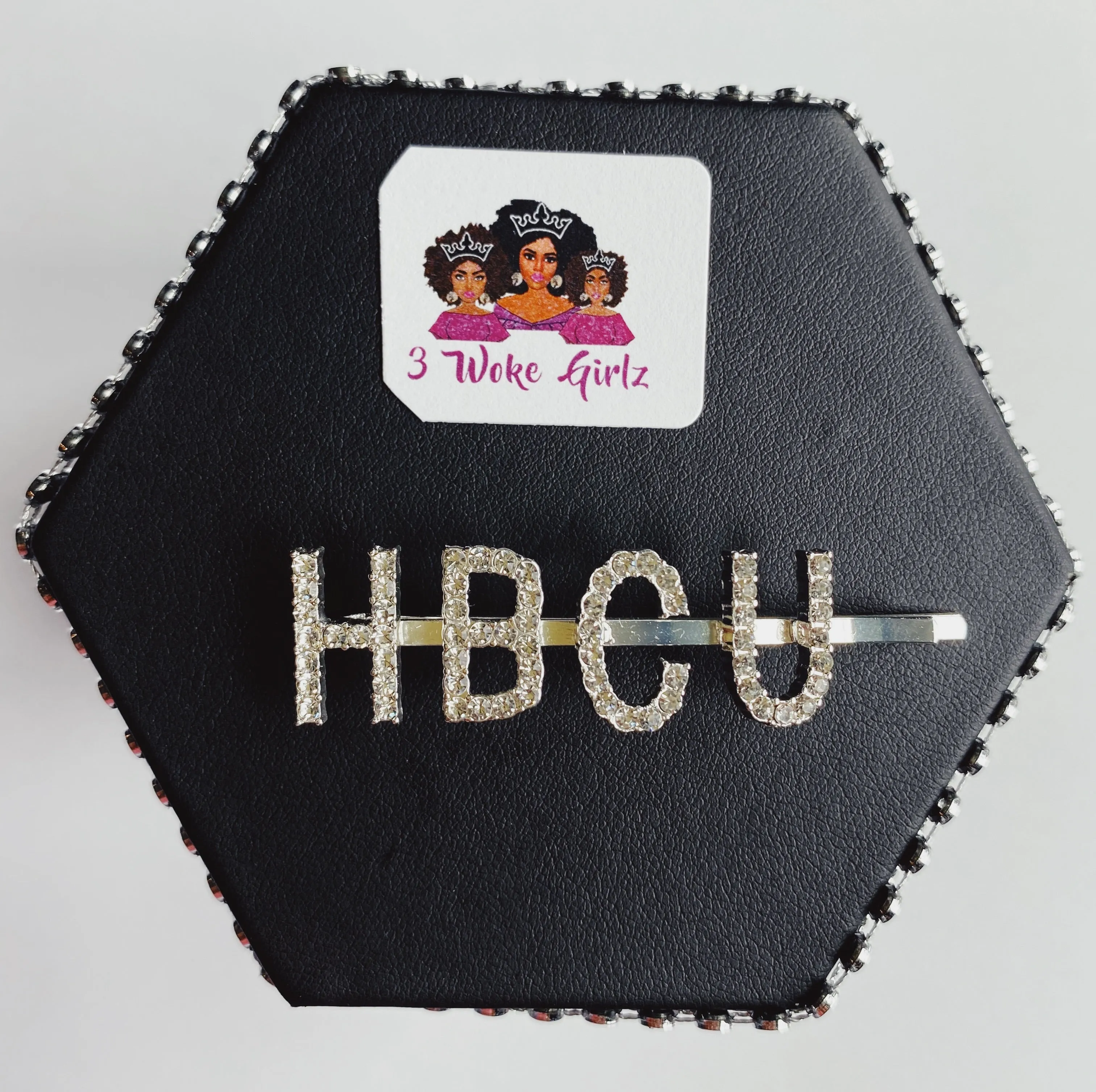 HBCU Rhinestones Word Statement Hairpin