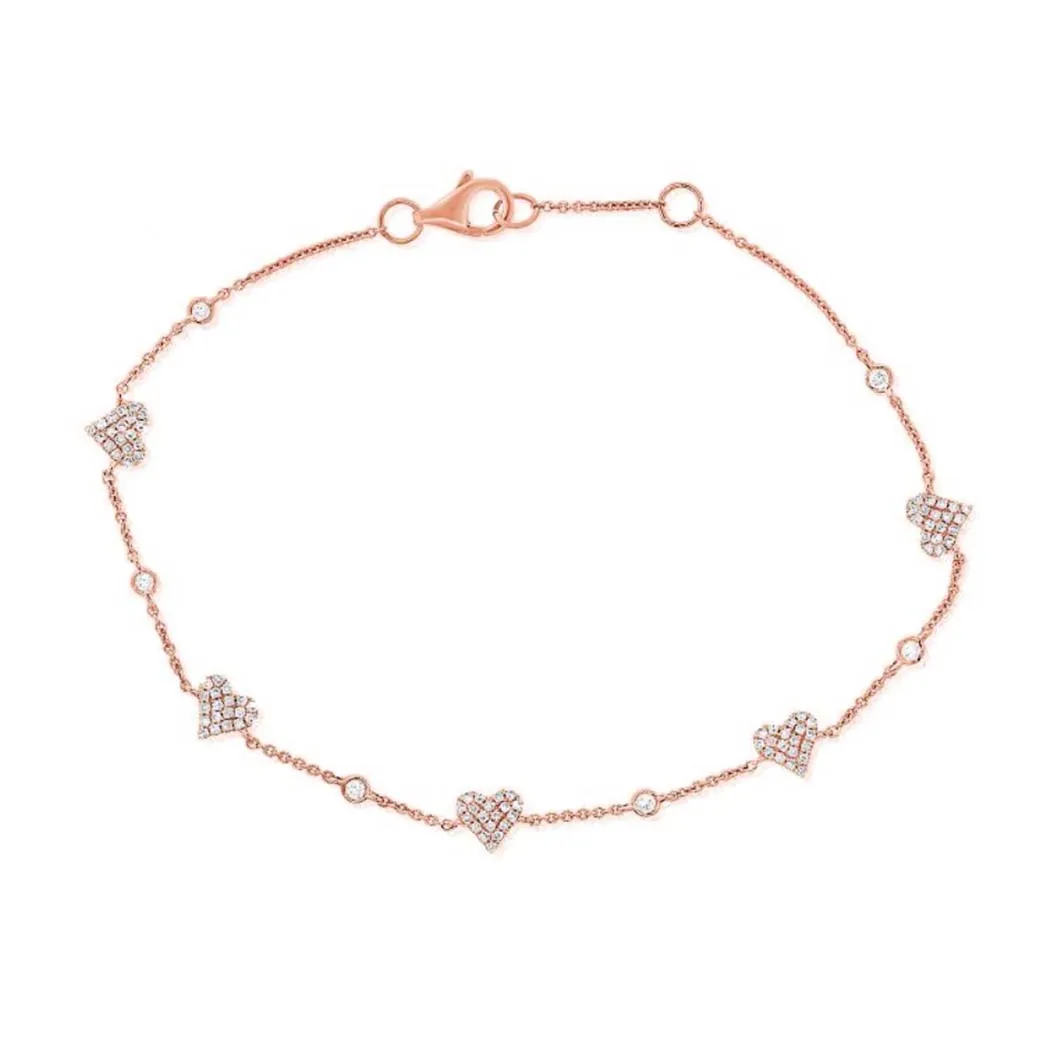 Hearts and Bezels Statement Bracelet