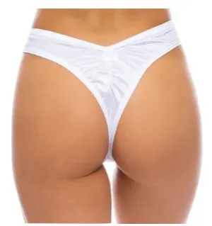 High Waist Scrunch Bottom Thong White