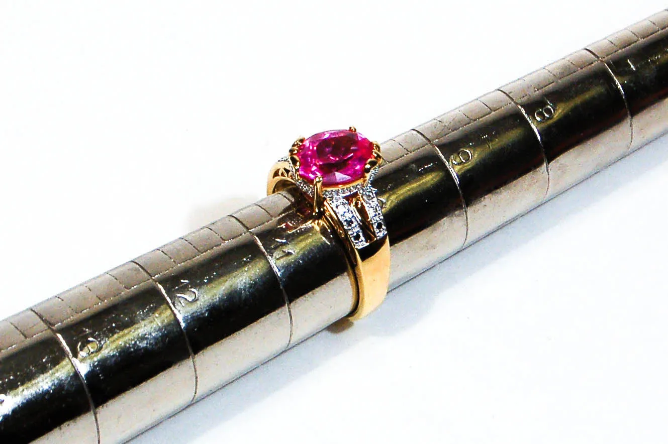 Hot Pink CZ Statement Solitaire Ring