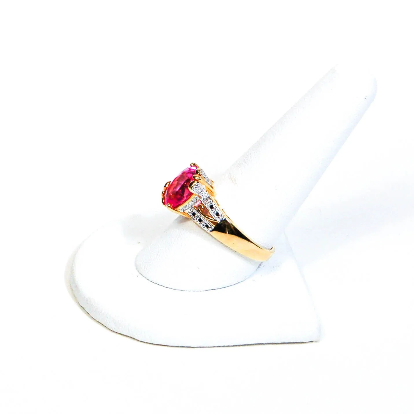 Hot Pink CZ Statement Solitaire Ring
