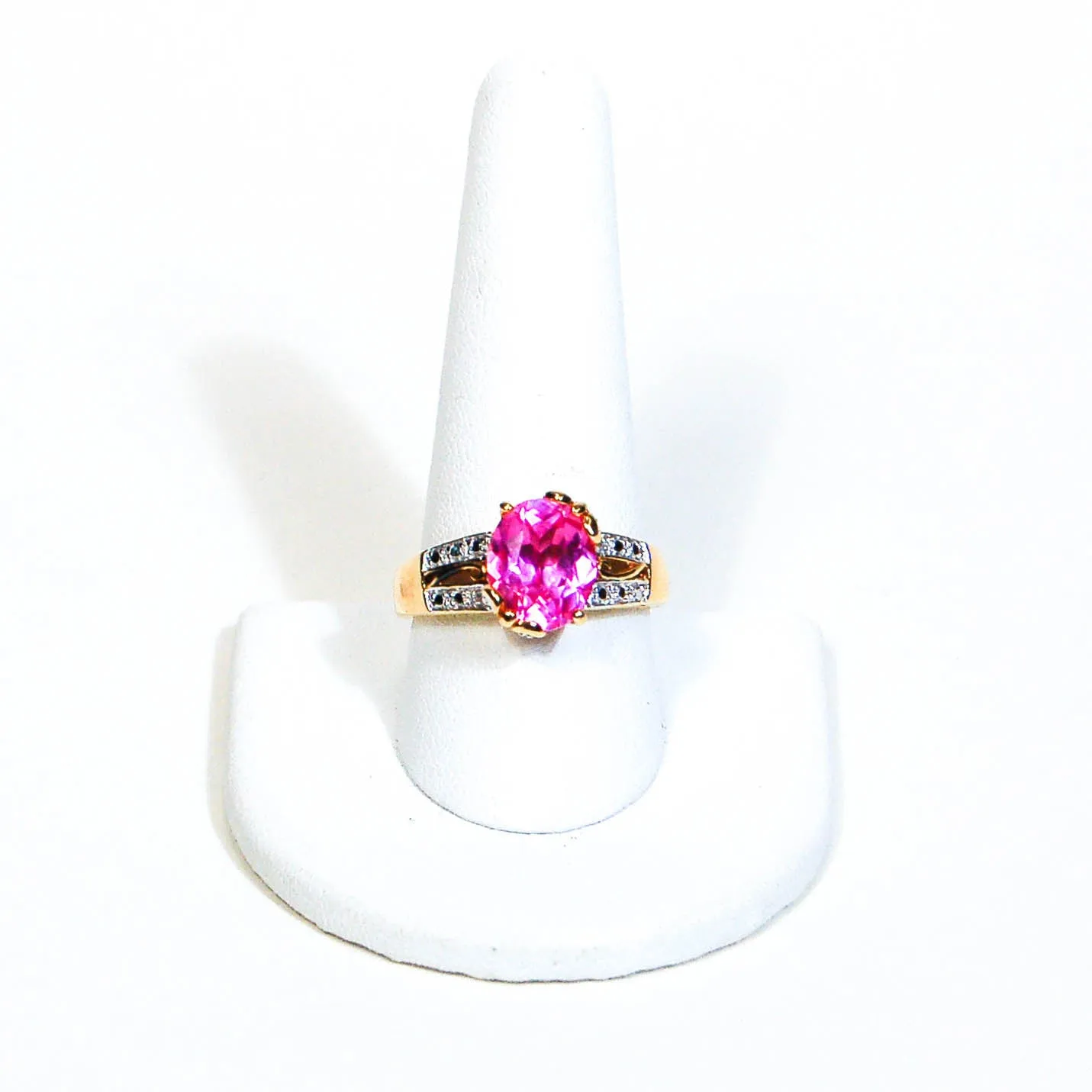 Hot Pink CZ Statement Solitaire Ring