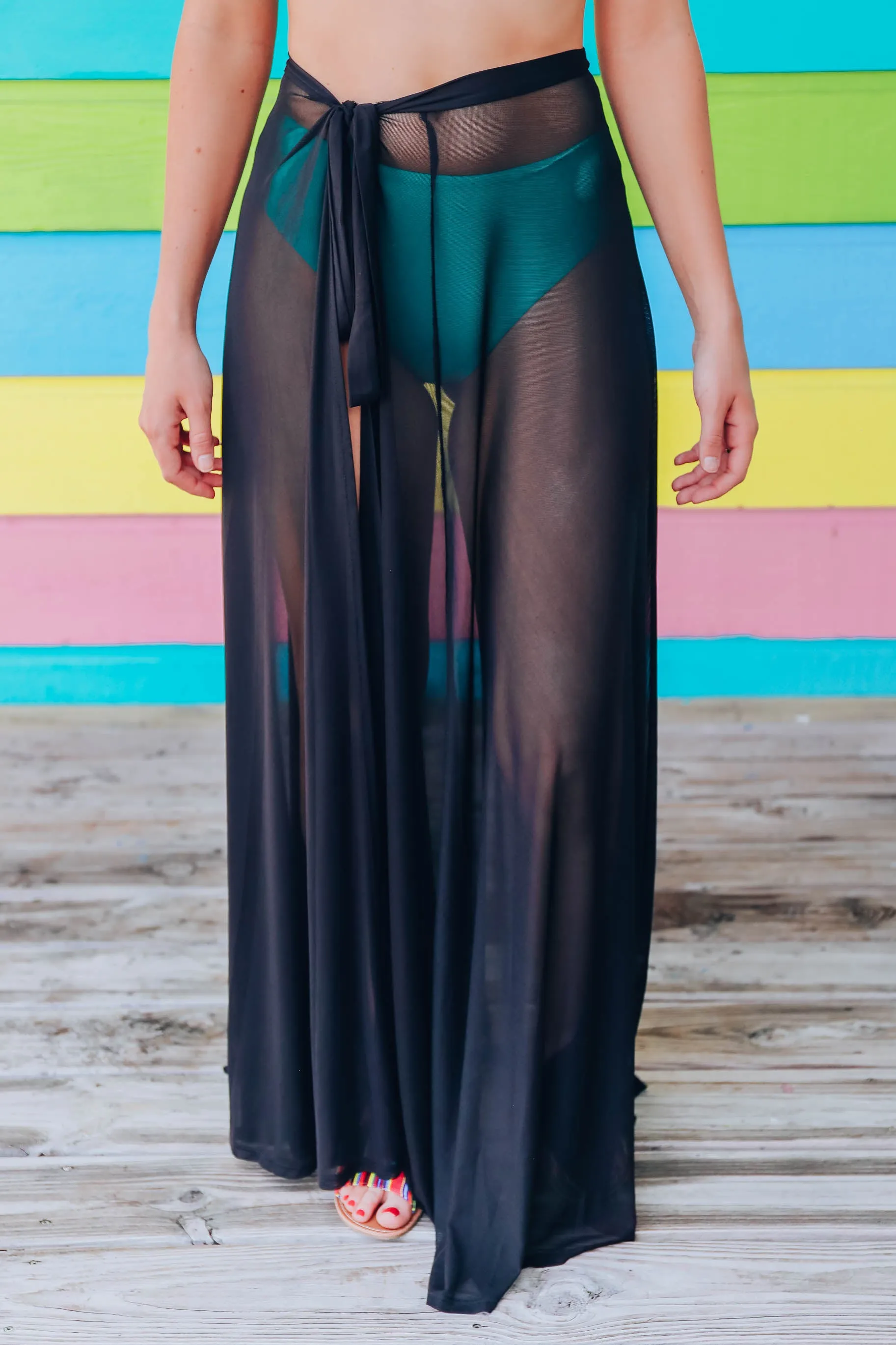 Island Time Mesh Skirt - Black Swimsuit Cover