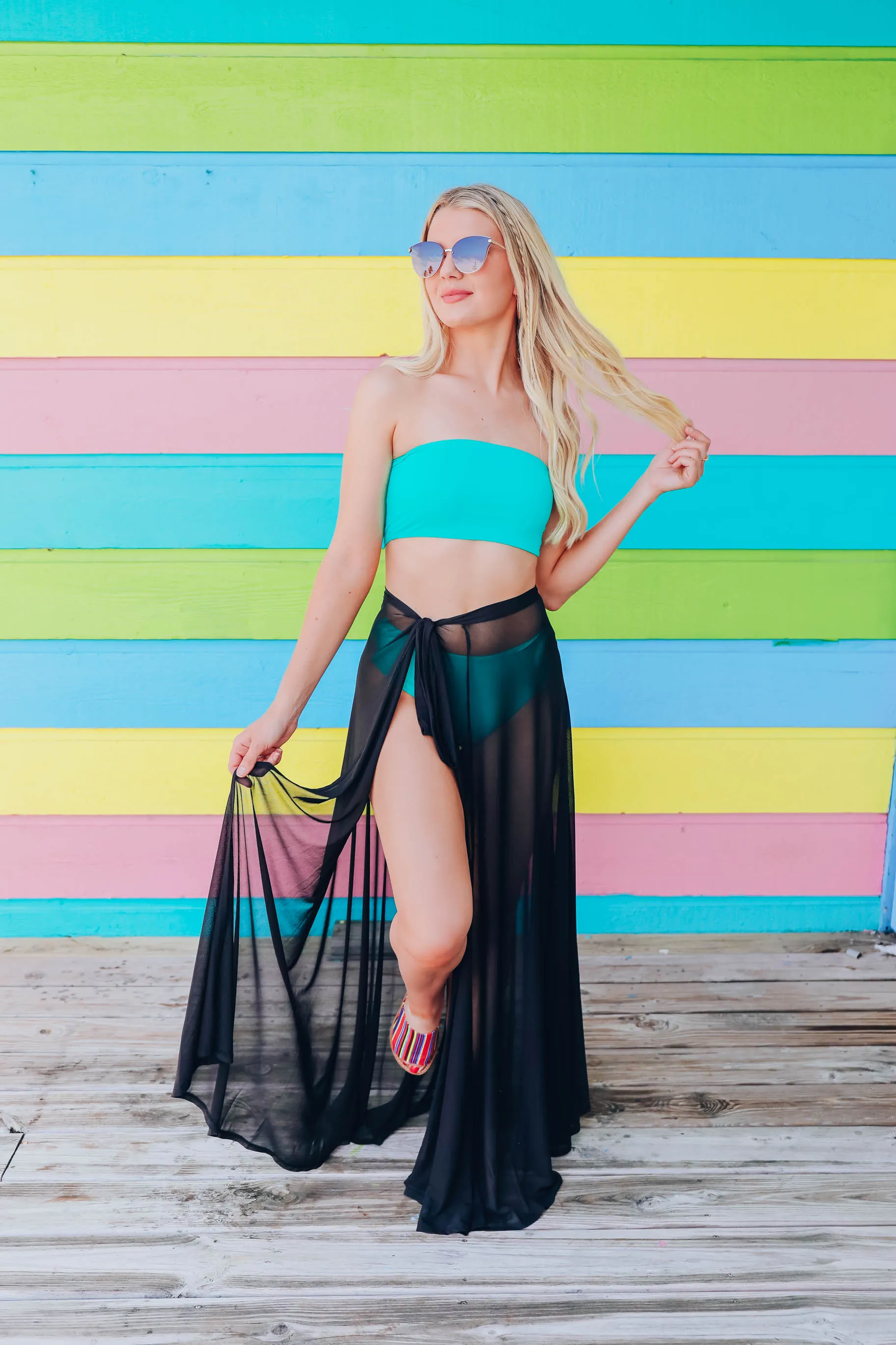 Island Time Mesh Skirt - Black Swimsuit Cover