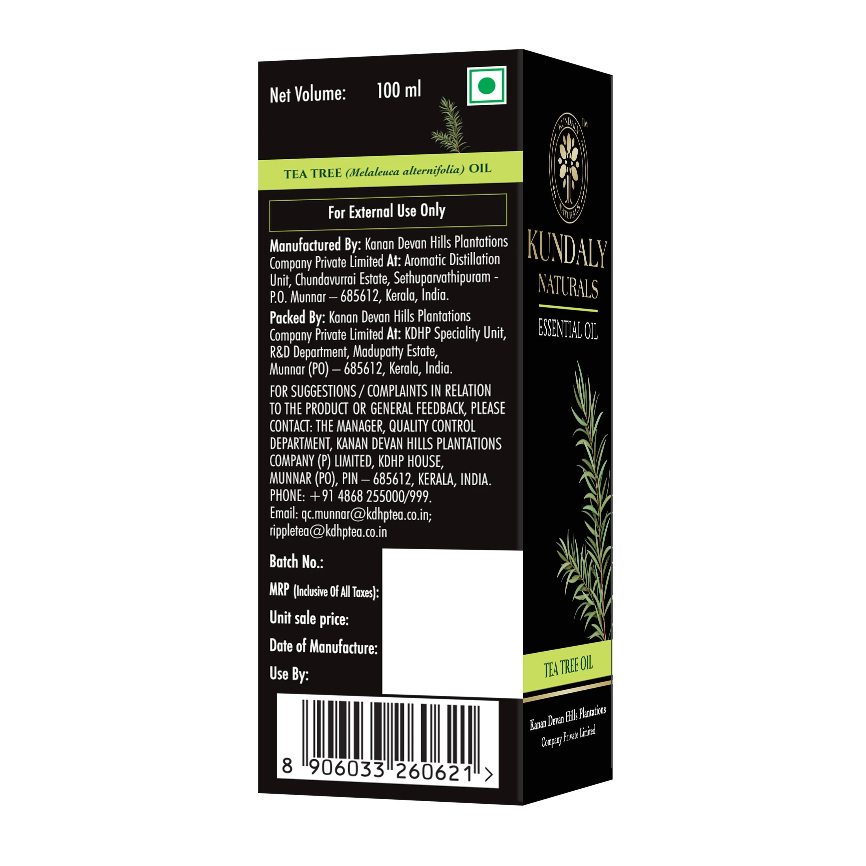 Kundaly Naturals Tea Tree Oil - 100 ml