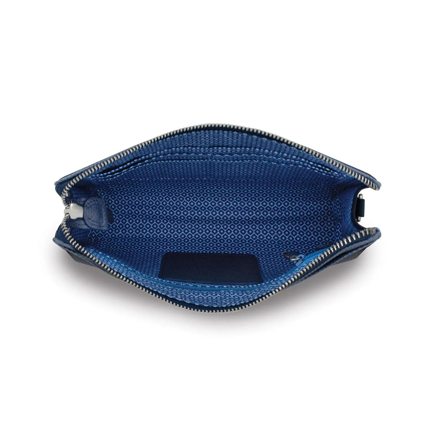 Kyoto In Bloom Indigo Embroidered Pouch