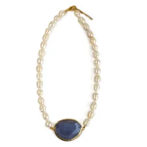 Labradorite and Pearl Statement Necklace