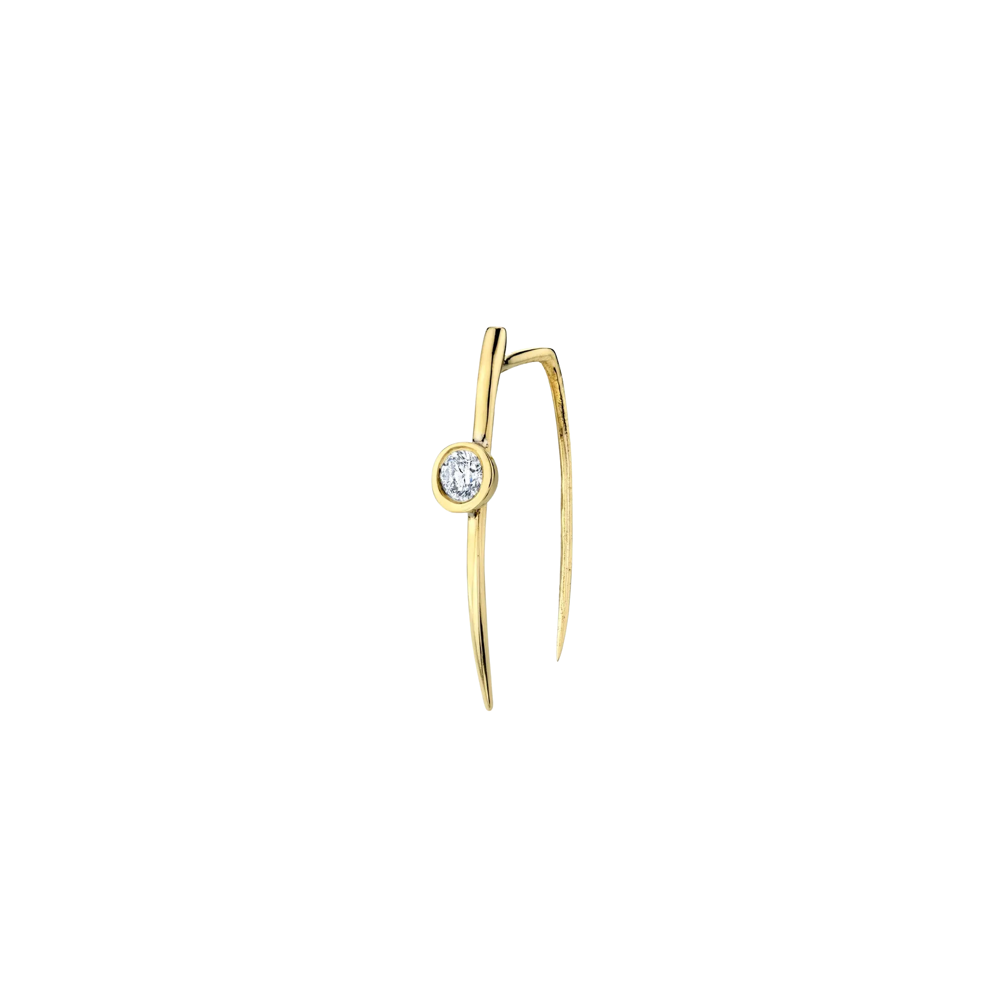 Large Infinite Tusk Earring with Floating Diamond